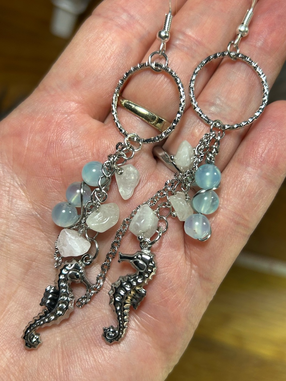 3/$25 Silver Sea Horse Dangle Earrings